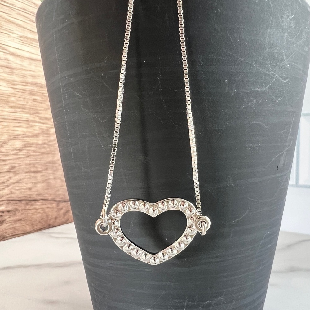 Swarovski Element Child Silver & Clear Heart Crystal Bracelet Adjustable